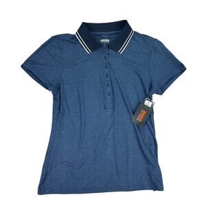 Bass Outdoor Womens Performance Stretch Short Sleeve Polo Shirt Blue S